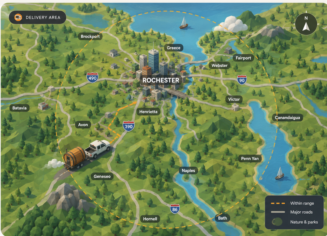 Greater Rochester delivery area