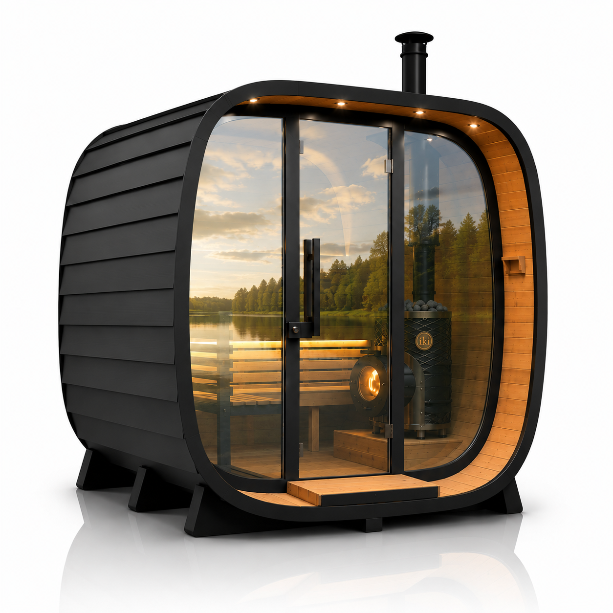 The löyly cube — a wood-fired cedar sauna